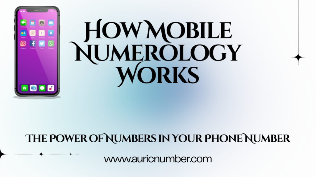 A mobile phone with glowing numerology numbers.