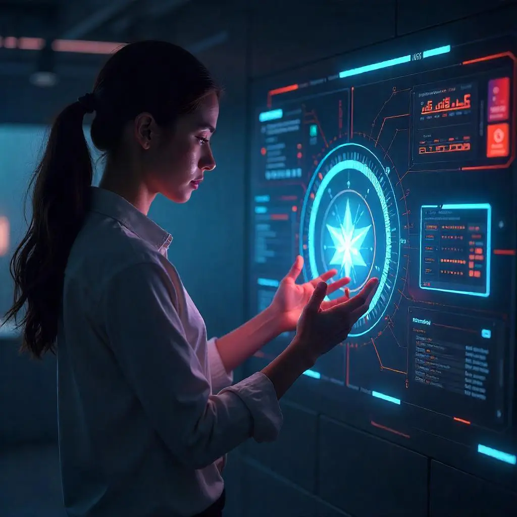 Effortless, futuristic activation process using a holographic control panel.