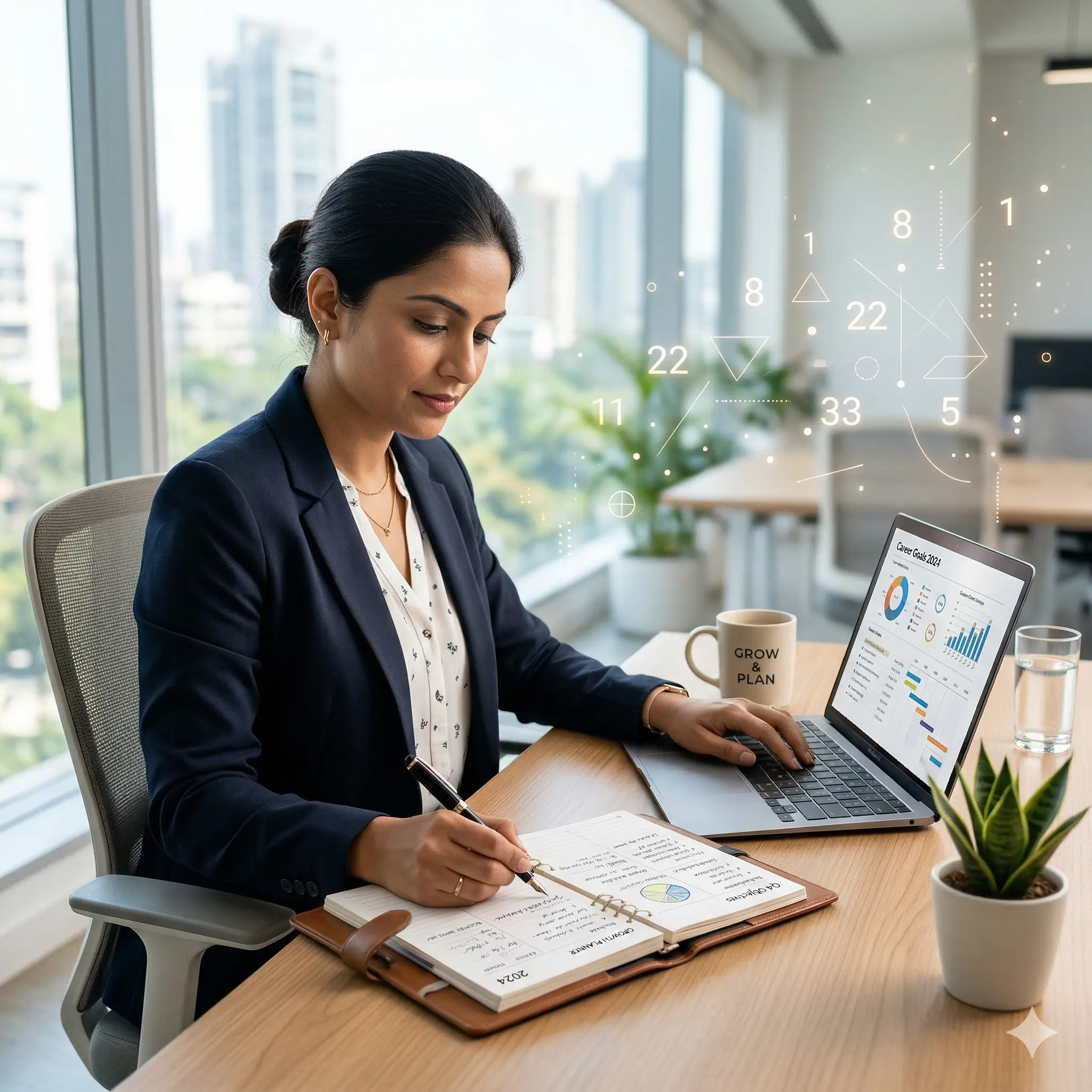 Indian professional planning career decisions using numerology yearly planner 2026