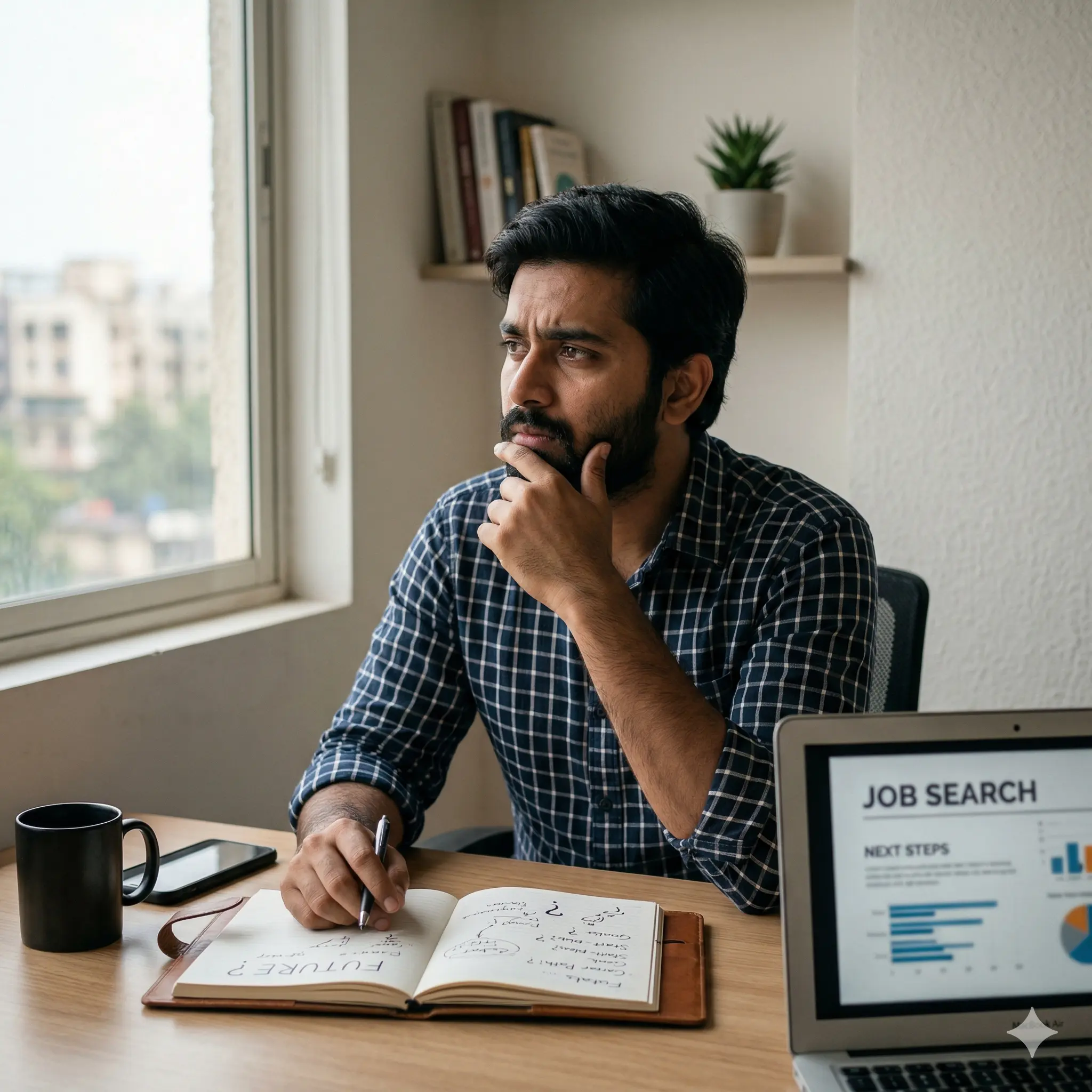 Indian person feeling confused and lacking clarity in life and decisions without proper planning