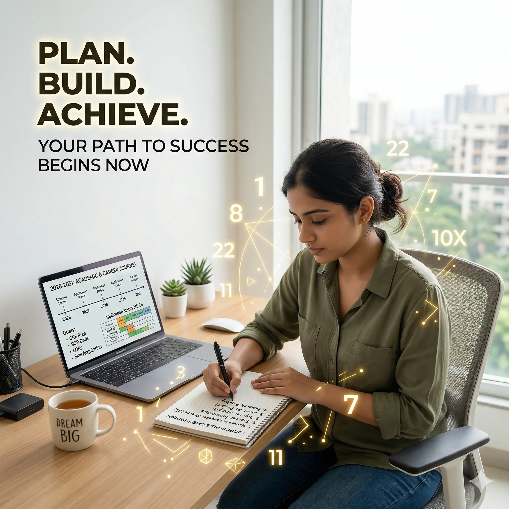 Indian student planning studies and future using numerology yearly planner 2026