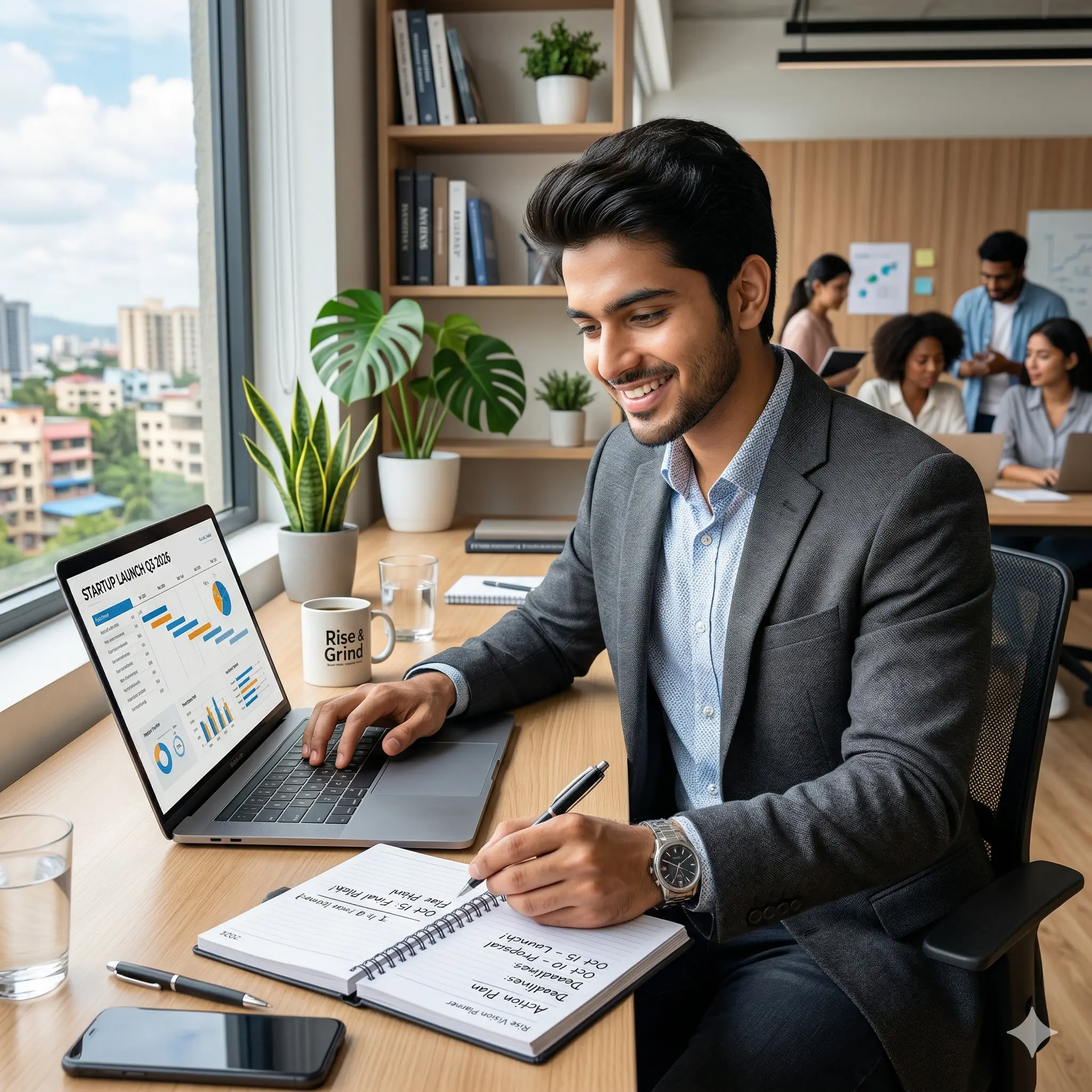 Indian student taking action at the right time using numerology yearly planner for success