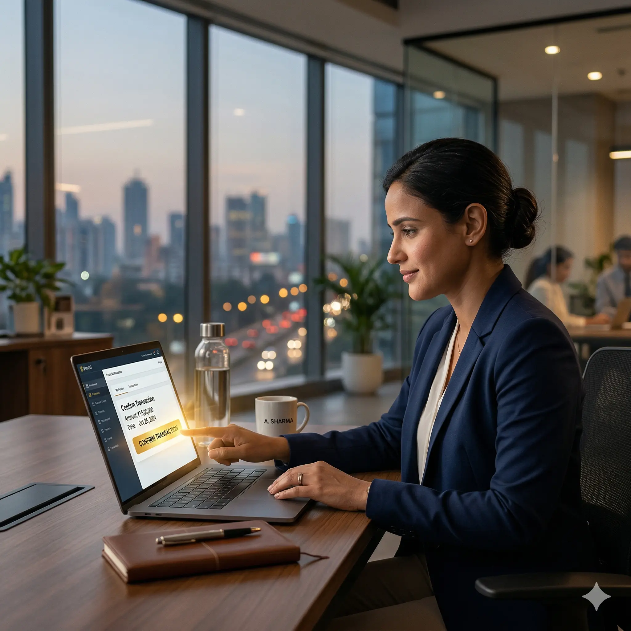 Confident decision making with clear choice highlighted for success