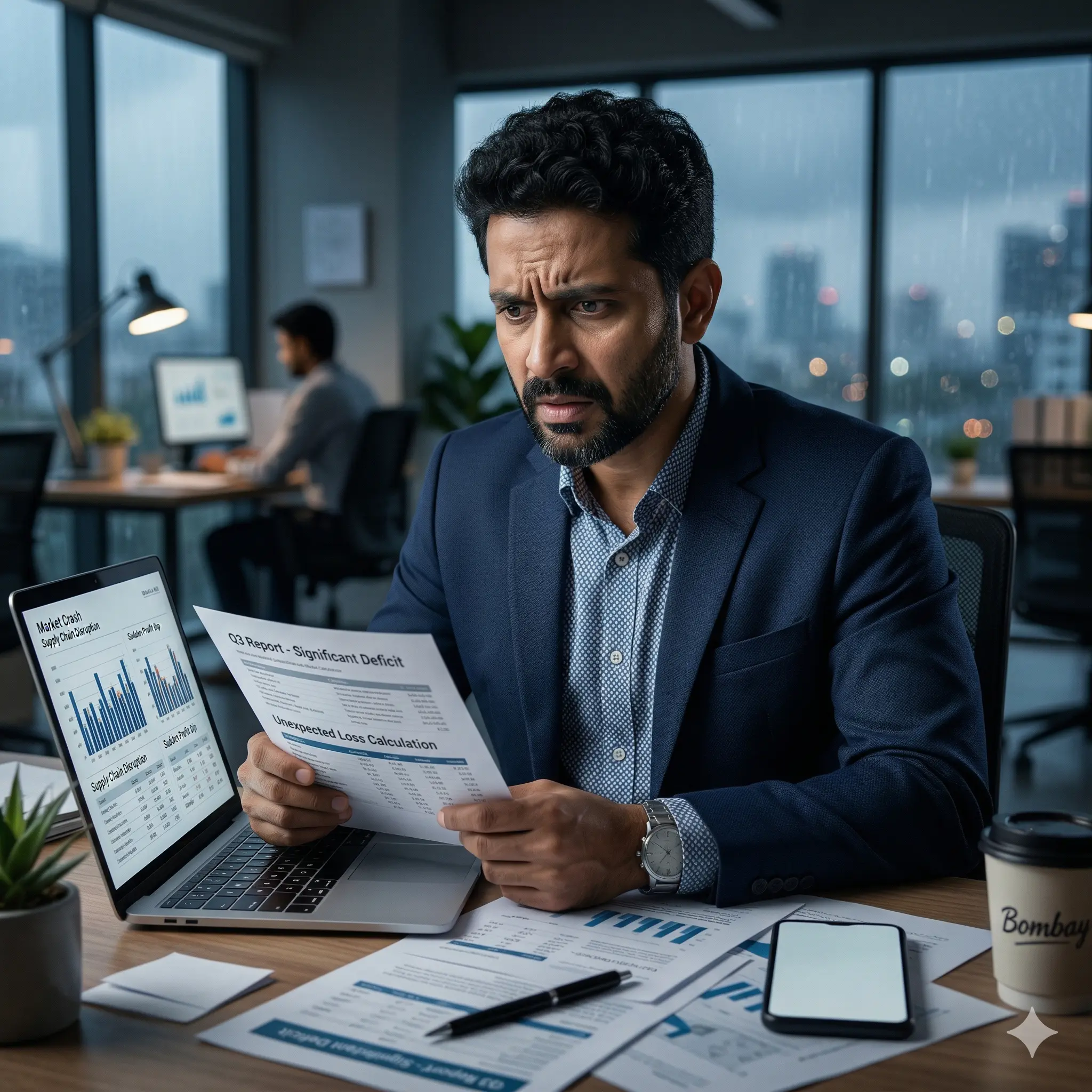 Indian businessman facing unexpected problems and financial losses due to poor planning and wrong timing