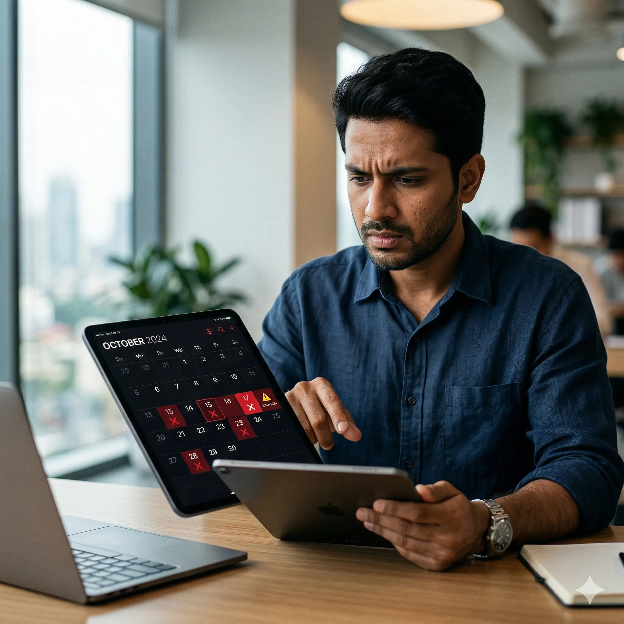 Unlucky dates marked on calendar showing days to avoid important decisions and actions