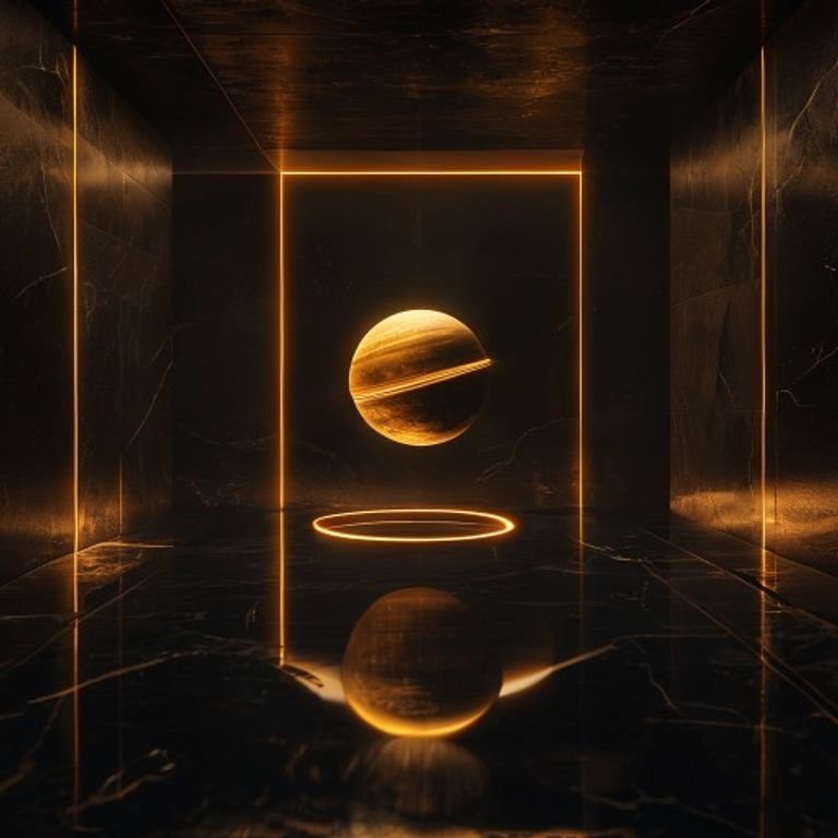 Saturn in the 8th House luxury minimalist concept