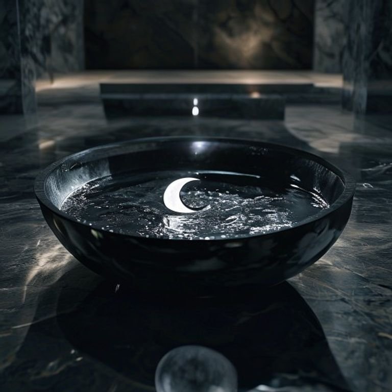 Moon in the 8th House reflected in dark water