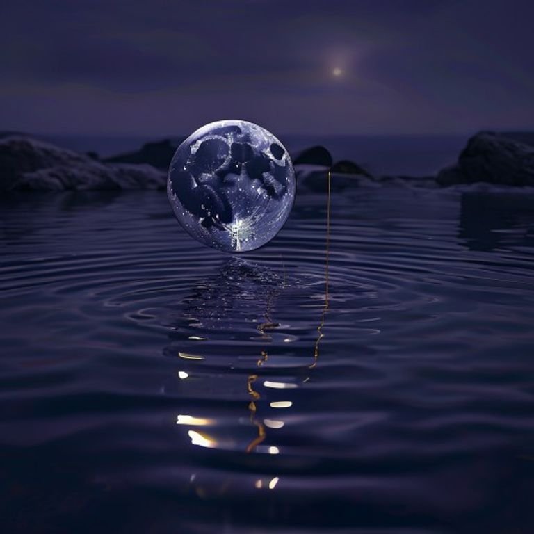 A symbolic representation of 8th House Moon Sabotage and emotional depth.