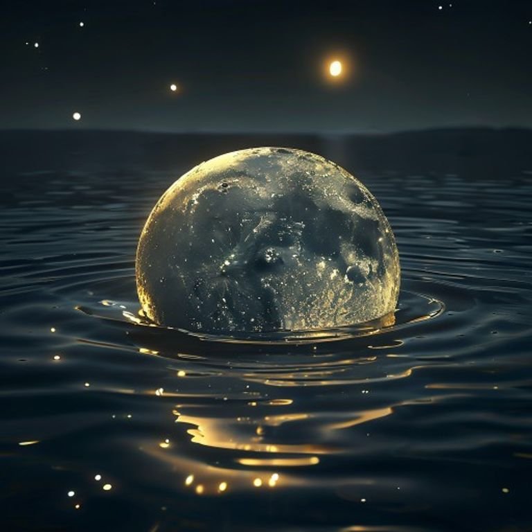 12th House Moon Trauma submerged in dark water