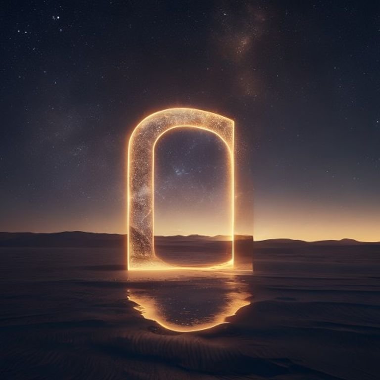A glowing ethereal representation of Life Path 11 in a minimalist landscape.
