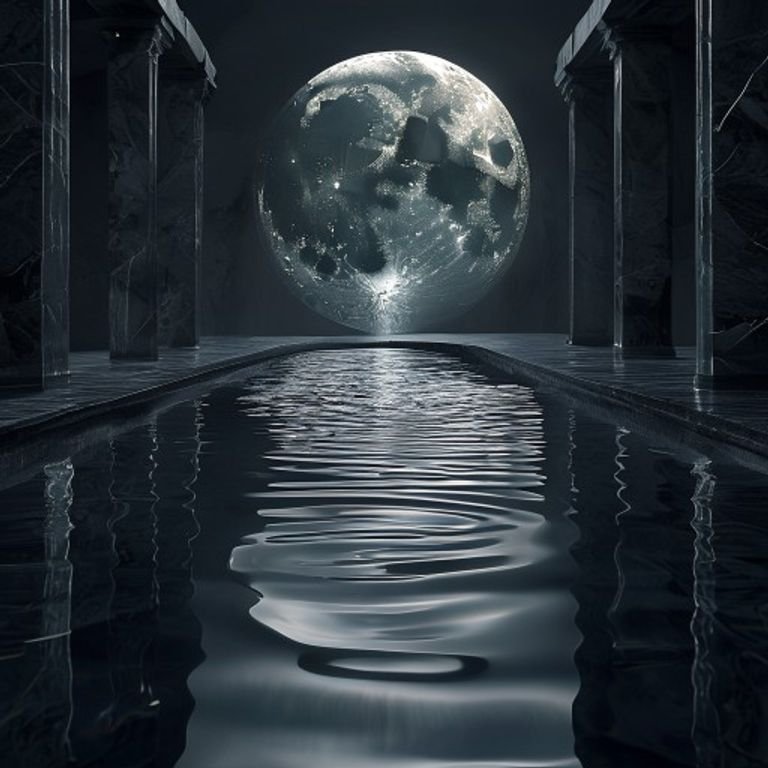 A symbolic representation of 8th House Moon Sabotage and emotional depth.