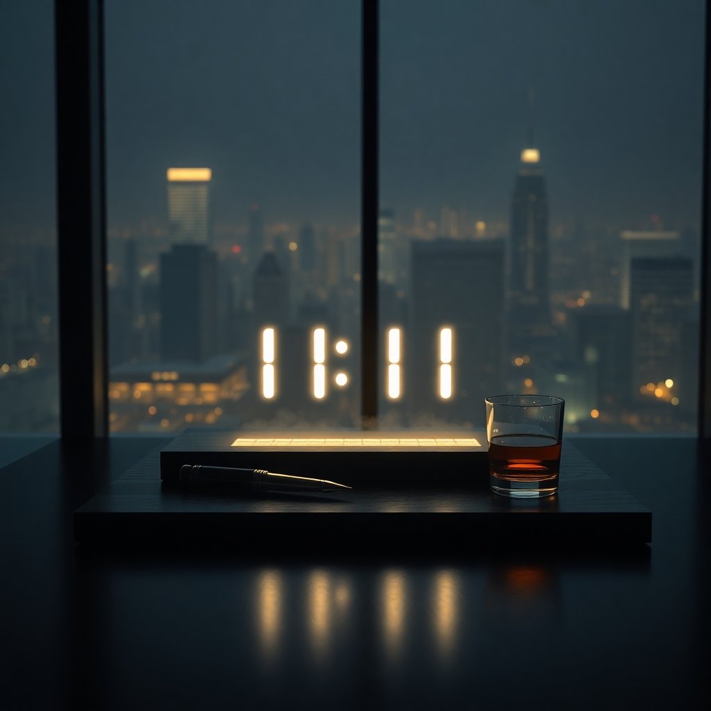 11:11 Financial Warning displayed on a luxury digital clock