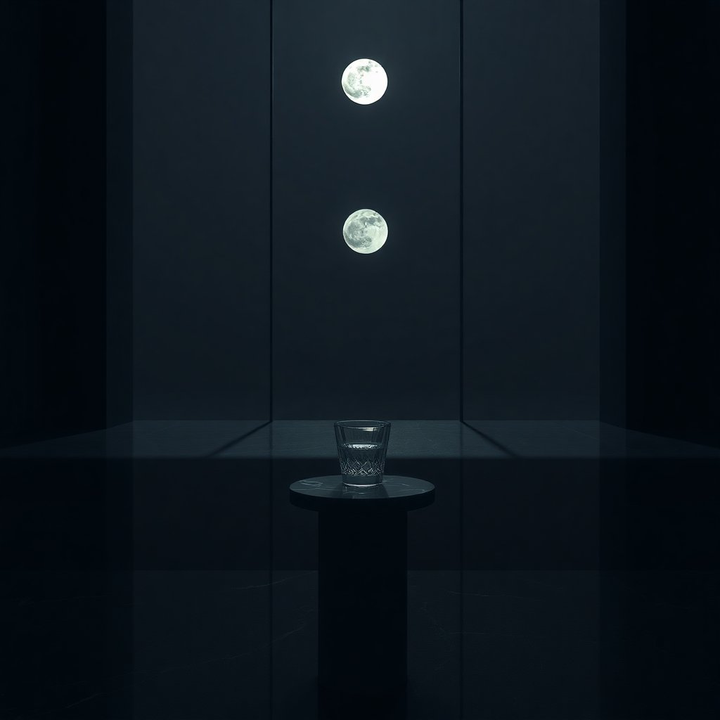 8th House Moon Secrets represented by a dark luxury room with moonlight.