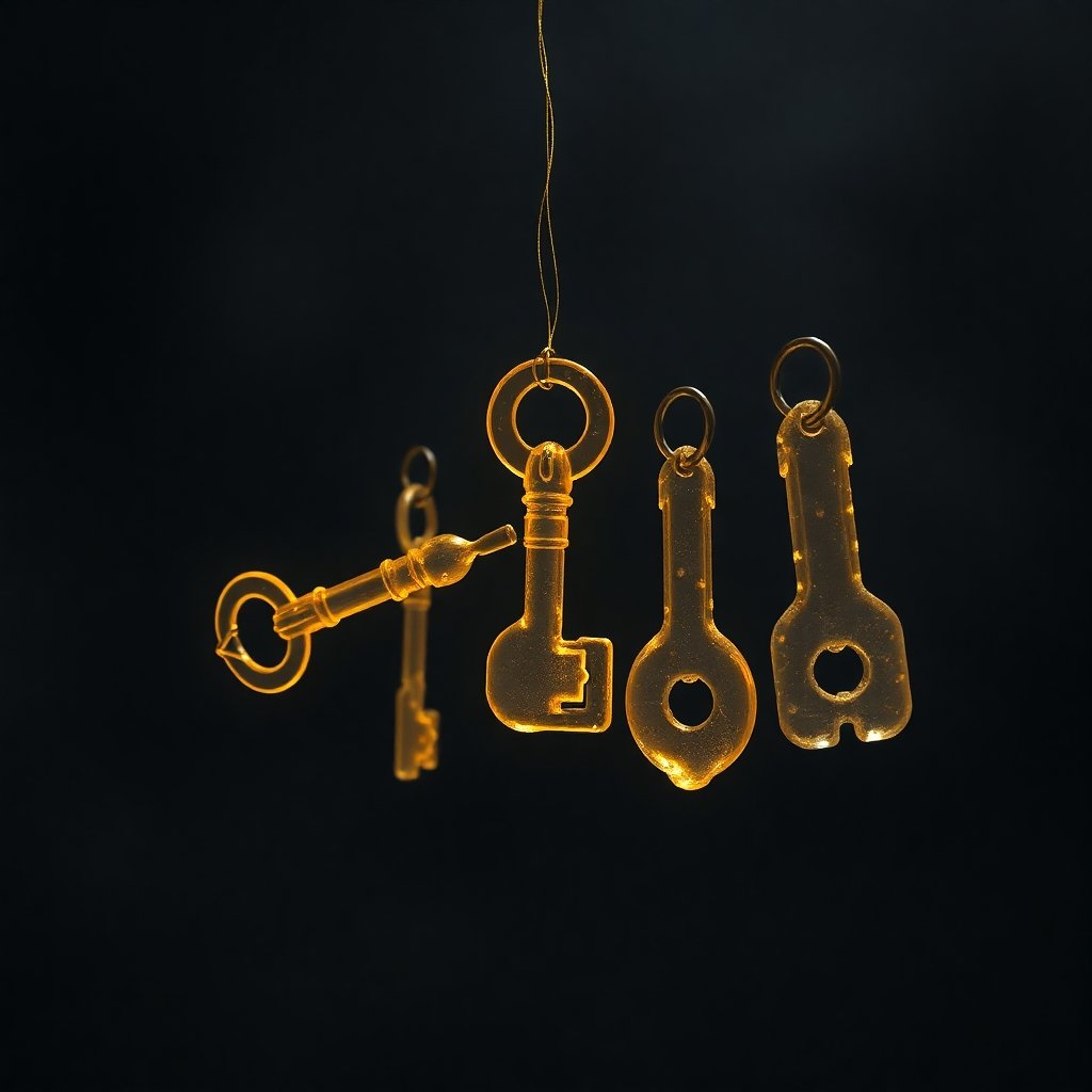 8th House Stellium Secrets visualized as a golden DNA strand through dark keys.