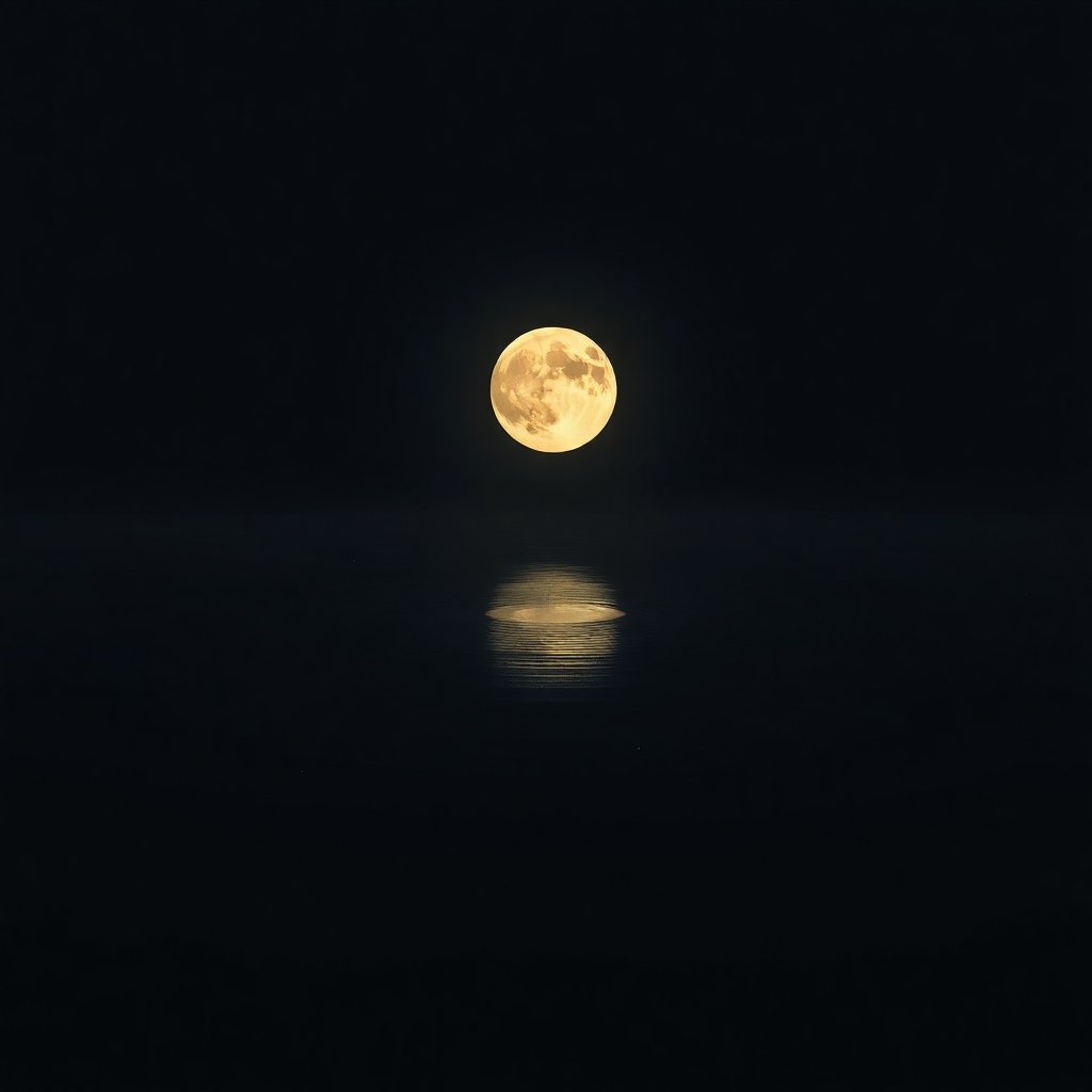 8th House Moon Trauma represented by a moon reflecting in dark water
