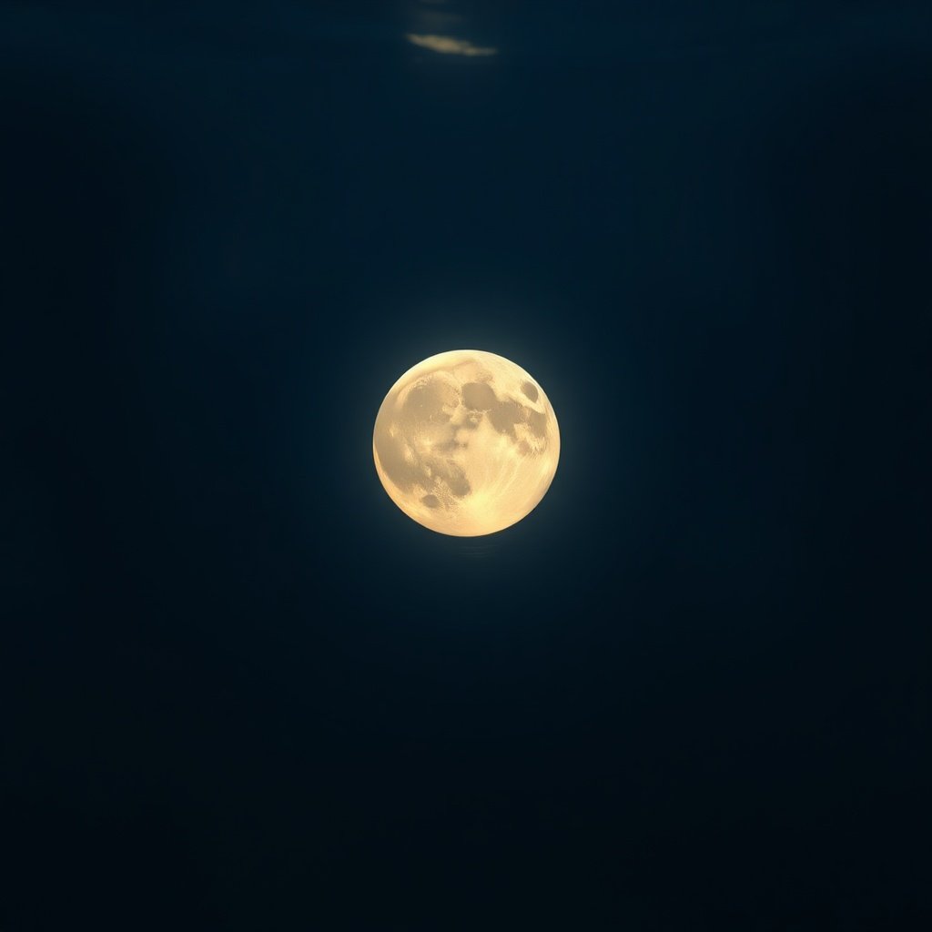 Moon in the 8th house submerged in dark water