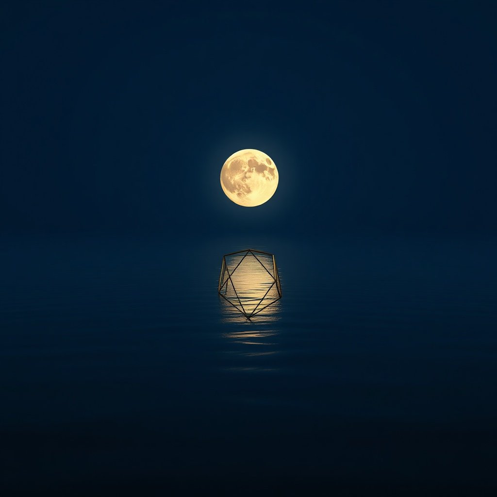 Moon in the 8th House reflected in dark still water