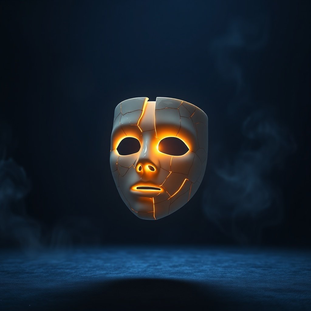 Rahu in the 1st house identity mask cracking revealing gold