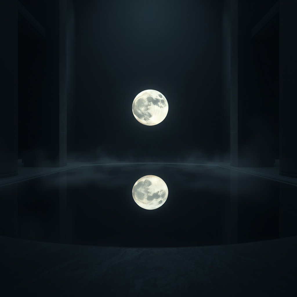 Moon in the 8th House reflecting in dark water