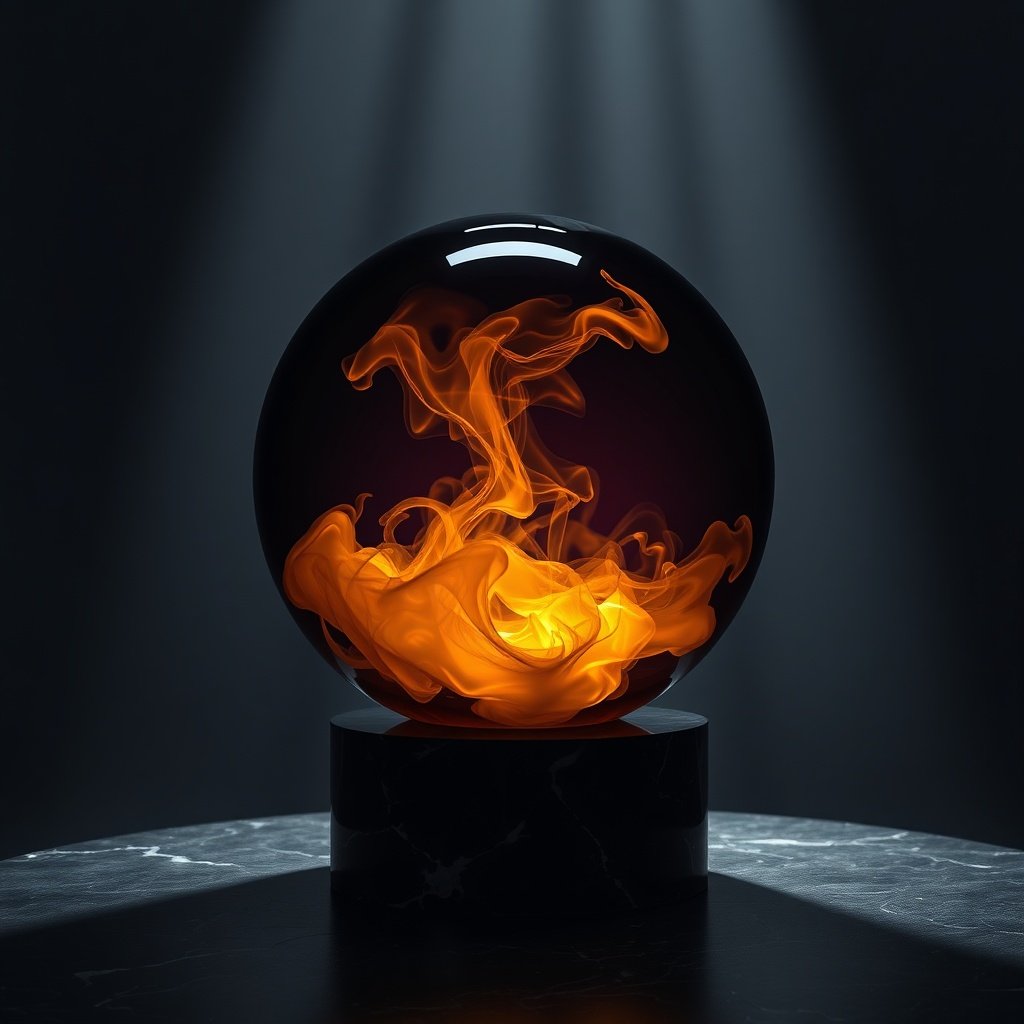 A mystical 8th House Moon representation with liquid gold and obsidian textures.
