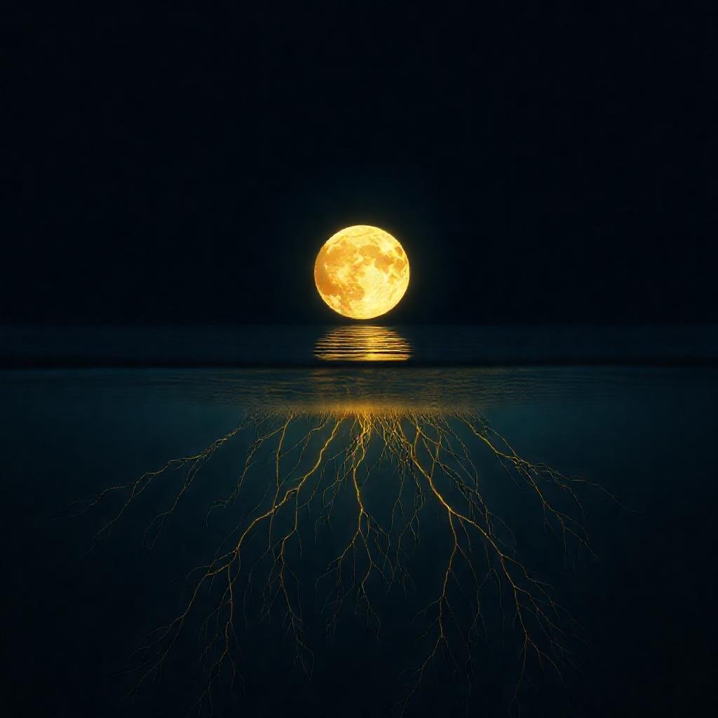 8th House Moon Secrets reflected in dark water