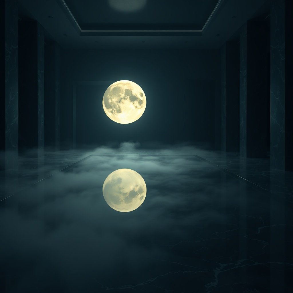 Moon in the 8th House reflected in dark water