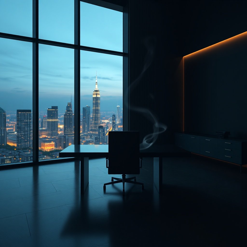 Rahu in the 10th house luxury office representing status and isolation